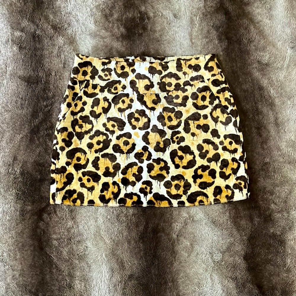 Coach 1941 skirt Le Fauve faux fur leopard mini EUC sz 2